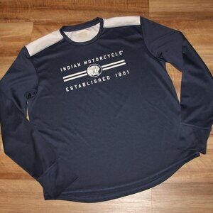 LIKE NEW! Men's XL Navy Blue INDIAN MOTORCYLE Graphic Print Performance Tee Top
